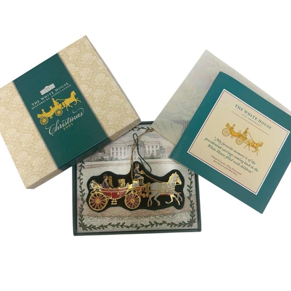 Vtg 2001 The White House Historical Association Christmas Ornament, Box & Insert